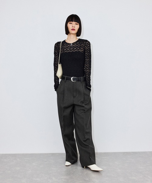 ADAM ET ROPE'(アダムエロペ)の「フレアスリーブレーストップス(Tシャツ/カットソー・レディース・ブラック/ホワイト/キナリ・FREE)」の8枚目の写真