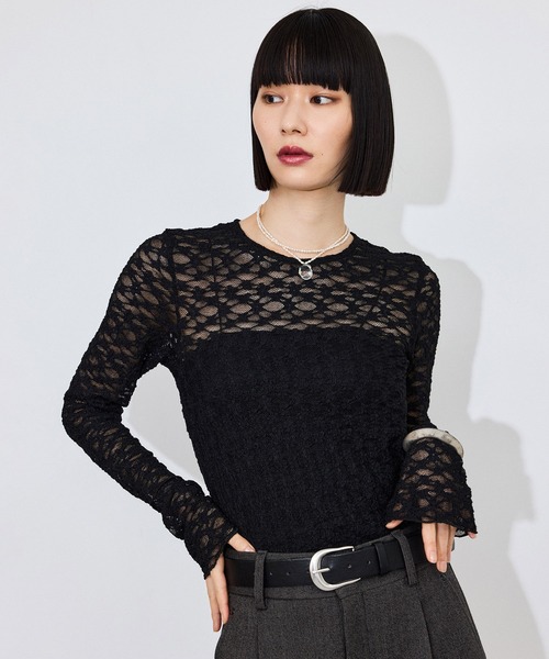 ADAM ET ROPE'(アダムエロペ)の「フレアスリーブレーストップス(Tシャツ/カットソー・レディース・ブラック/ホワイト/キナリ・FREE)」の22枚目の写真