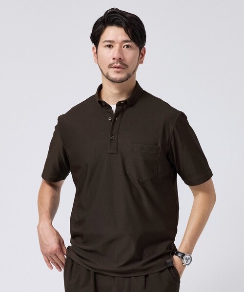 TAKEO KIKUCHI(タケオキクチ)の「【通気性】AIR TOOL ポロシャツ(ポロシャツ・メンズ・ネイビー/ブラウン系その他・02/03/04)」の1枚目の写真