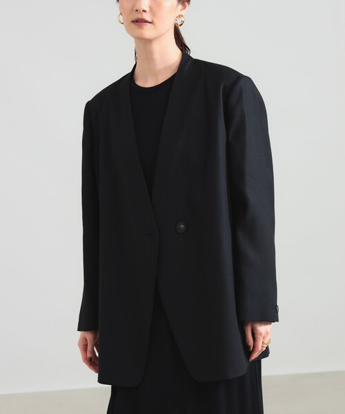 Demi-Luxe BEAMS(デミルクス ビームス)の「ラペルレス オーバー ジャケット(その他アウター・レディース・ブラック/ブラウン・38/36)」の15枚目の写真