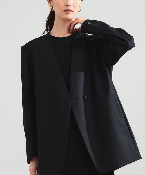 Demi-Luxe BEAMS(デミルクス ビームス)の「ラペルレス オーバー ジャケット(その他アウター・レディース・ブラック/ブラウン・38/36)」の16枚目の写真