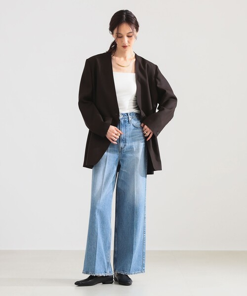 Demi-Luxe BEAMS(デミルクス ビームス)の「ラペルレス オーバー ジャケット(その他アウター・レディース・ブラック/ブラウン・38/36)」の18枚目の写真