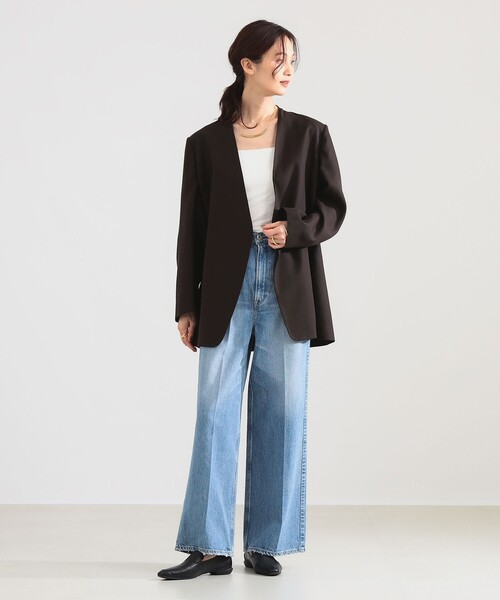Demi-Luxe BEAMS(デミルクス ビームス)の「ラペルレス オーバー ジャケット(その他アウター・レディース・ブラック/ブラウン・38/36)」の19枚目の写真