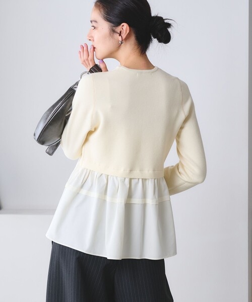 BEAUTY&YOUTH UNITED ARROWS(ビューティーアンドユースユナイテッドアローズ)の「【WEB限定 Wardrobe DAILY MINIMAL】レイヤードフレアニットプルオーバー ウォッシャブル(ニット/セーター・レディース・ネイビー/オフホワイト/ダークグレー・FREE)」の13枚目の写真