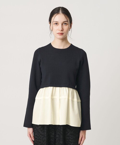 BEAUTY&YOUTH UNITED ARROWS(ビューティーアンドユースユナイテッドアローズ)の「【WEB限定 Wardrobe DAILY MINIMAL】レイヤードフレアニットプルオーバー ウォッシャブル(ニット/セーター・レディース・ネイビー/オフホワイト/ダークグレー・FREE)」の16枚目の写真