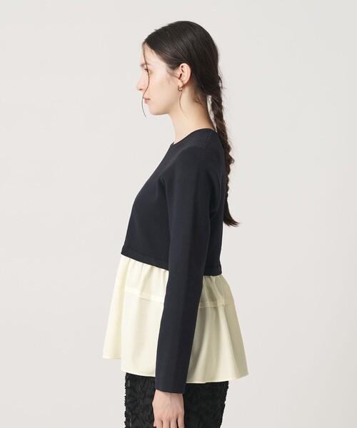 BEAUTY&YOUTH UNITED ARROWS(ビューティーアンドユースユナイテッドアローズ)の「【WEB限定 Wardrobe DAILY MINIMAL】レイヤードフレアニットプルオーバー ウォッシャブル(ニット/セーター・レディース・ネイビー/オフホワイト/ダークグレー・FREE)」の17枚目の写真
