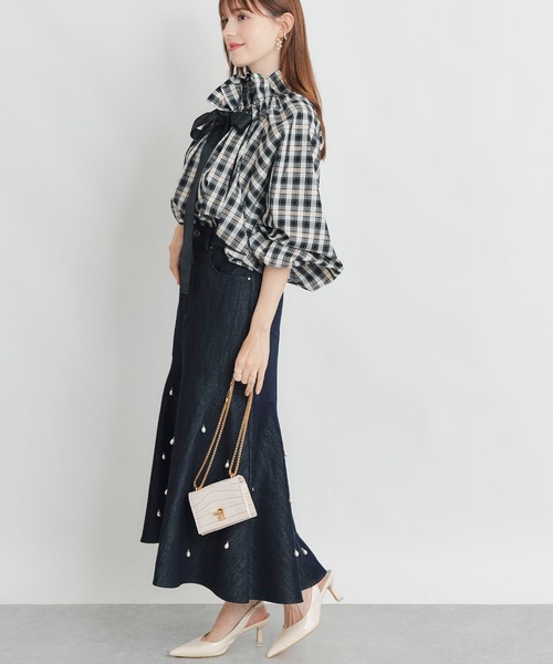 PICCIN(ピッチン)の「ラメチェックザビエルブラウス(シャツ/ブラウス・レディース・ベージュ・M)」の8枚目の写真