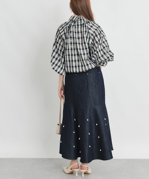 PICCIN(ピッチン)の「ラメチェックザビエルブラウス(シャツ/ブラウス・レディース・ベージュ・M)」の9枚目の写真