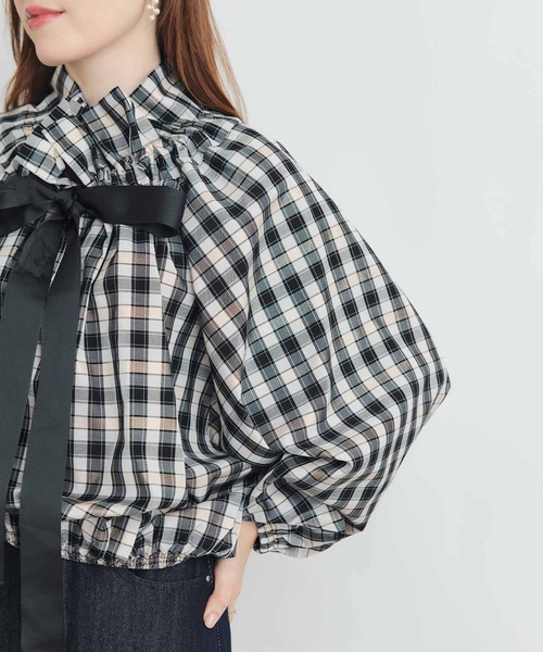 PICCIN(ピッチン)の「ラメチェックザビエルブラウス(シャツ/ブラウス・レディース・ベージュ・M)」の12枚目の写真