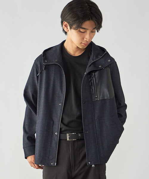 COMME CA ISM(コムサイズム)の「デニムライク ストレッチ デッキブルゾン(ブルゾン・メンズ・ブラック/ネイビー・M/L)」の2枚目の写真