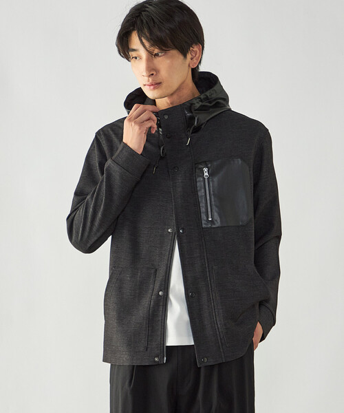 COMME CA ISM(コムサイズム)の「デニムライク ストレッチ デッキブルゾン(ブルゾン・メンズ・ブラック/ネイビー・M/L)」の1枚目の写真