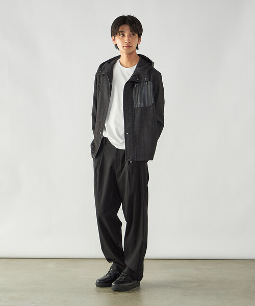 COMME CA ISM(コムサイズム)の「デニムライク ストレッチ デッキブルゾン(ブルゾン・メンズ・ブラック/ネイビー・M/L)」の4枚目の写真