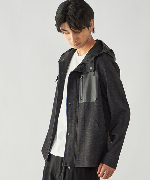 COMME CA ISM(コムサイズム)の「デニムライク ストレッチ デッキブルゾン(ブルゾン・メンズ・ブラック/ネイビー・M/L)」の8枚目の写真
