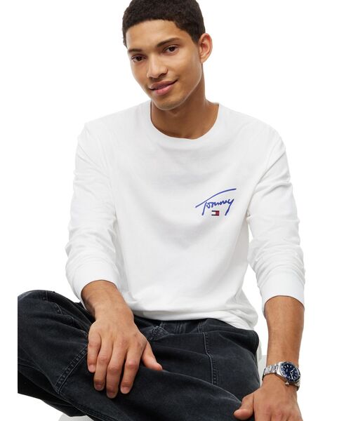tommy jeans(トミー ジーンズ)の「【オンライン限定】ユニセックス シグネチャーチェストロングスリーブTシャツ(Tシャツ/カットソー・メンズ・ブラック/ホワイト・X-LARGE/LARGE/MEDIUM/SMALL)」の13枚目の写真