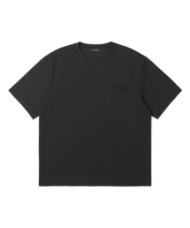 男性分ト変形ポケット半袖ラウンドTシャツ (ブラック) (HA4ST90-39)