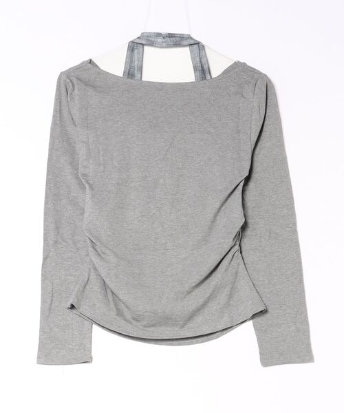 WC(ダブル シー)の「スタッズロゴタンクドッキング長袖トップス(Tシャツ/カットソー・レディース・ホワイト/グレー・FREE)」の3枚目の写真