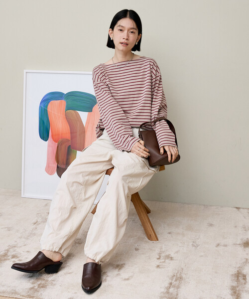 FREAK'S STORE(フリークスストア)の「バスクボーダーTシャツ/ボーダーロンT(Tシャツ/カットソー・レディース・ベージュ/ブラウン/ダークグレー・フリ-)」の8枚目の写真