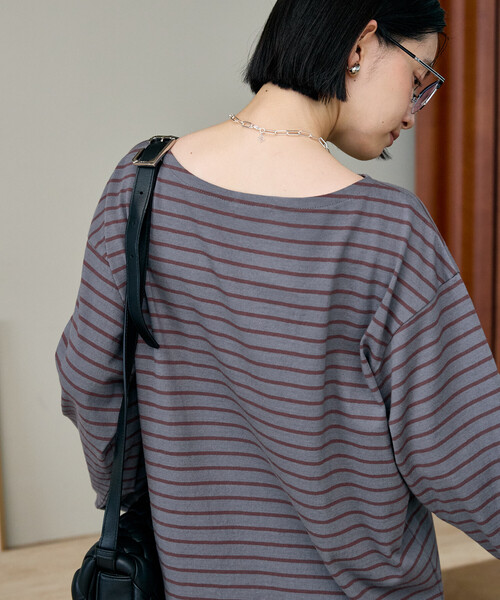 FREAK'S STORE(フリークスストア)の「バスクボーダーTシャツ/ボーダーロンT(Tシャツ/カットソー・レディース・ベージュ/ブラウン/ダークグレー・フリ-)」の22枚目の写真