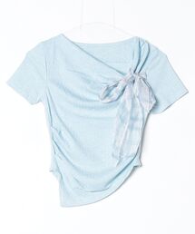リボン付きデザイン半袖Tシャツ