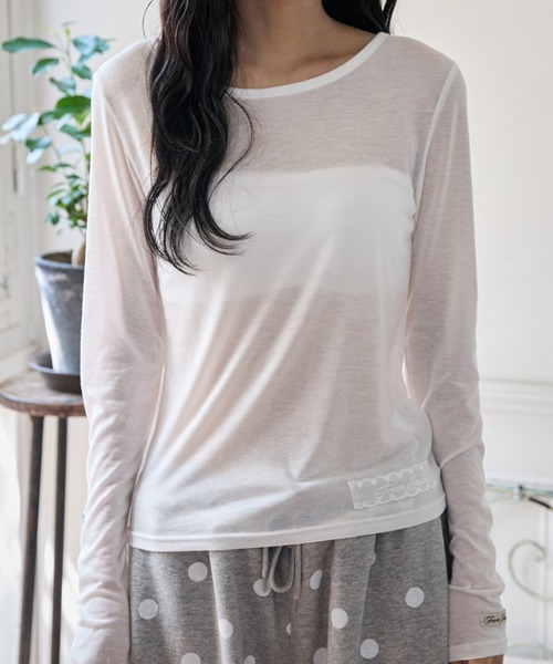 FCMM（エフシーエムエム）の「COLOR LS TEE / カラーロンT（Tシャツ/カットソー・レディース・ミント/グレイッシュブルー/ダークパープル/レモンイエロー/オフホワイト・SMALL/MEDIUM）」の2枚目の写真