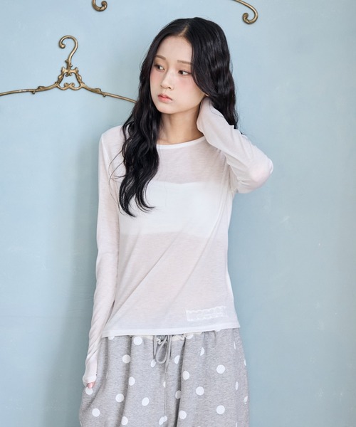 FCMM（エフシーエムエム）の「COLOR LS TEE / カラーロンT（Tシャツ/カットソー・レディース・ミント/グレイッシュブルー/ダークパープル/レモンイエロー/オフホワイト・SMALL/MEDIUM）」の22枚目の写真