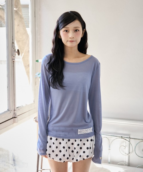 FCMM（エフシーエムエム）の「COLOR LS TEE / カラーロンT（Tシャツ/カットソー・レディース・ミント/グレイッシュブルー/ダークパープル/レモンイエロー/オフホワイト・SMALL/MEDIUM）」の13枚目の写真