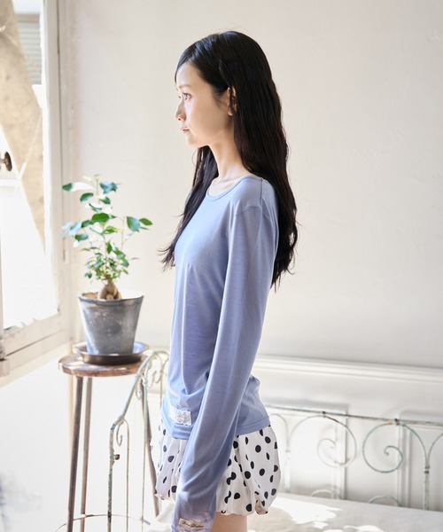 FCMM（エフシーエムエム）の「COLOR LS TEE / カラーロンT（Tシャツ/カットソー・レディース・ミント/グレイッシュブルー/ダークパープル/レモンイエロー/オフホワイト・SMALL/MEDIUM）」の14枚目の写真