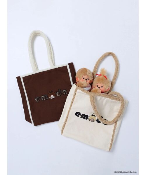 EMODA(エモダ)の「【Monchhichi×EMODA】2トーンボアトートバッグ(トートバッグ・レディース・アイボリー/ブラウン・FREE)」の6枚目の写真