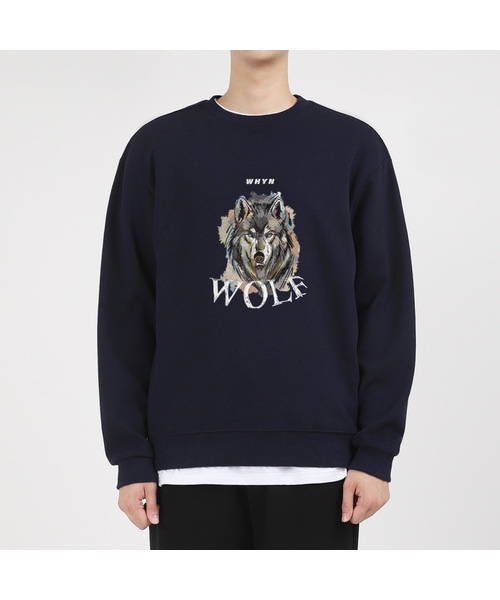 WHYN(ワイエヌ)の「ザ・ウルフ スウェット G01BRD_WNX11281(スウェット・メンズ・チャコール/ブラック/ネイビー/グレー/ホワイト・MEDIUM/X-LARGE/XX-LARGE/XXX-LARGE/LARGE/XXXX-LARGE)」の5枚目の写真