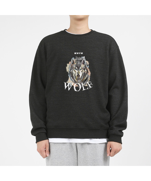 WHYN(ワイエヌ)の「ザ・ウルフ スウェット G01BRD_WNX11281(スウェット・メンズ・チャコール/ブラック/ネイビー/グレー/ホワイト・MEDIUM/X-LARGE/XX-LARGE/XXX-LARGE/LARGE/XXXX-LARGE)」の4枚目の写真