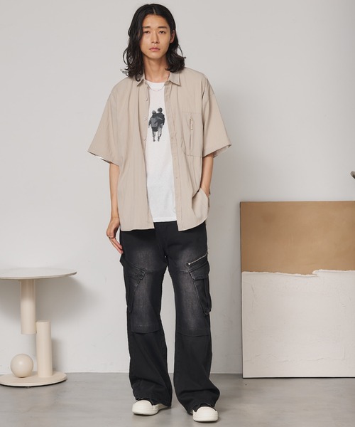 SEN TOKYO(セントーキョー)の「ファスナーポケット半袖シャツ(Tシャツ/カットソー・レディース・ブラック/ベージュ・MEDIUM/LARGE)」の21枚目の写真