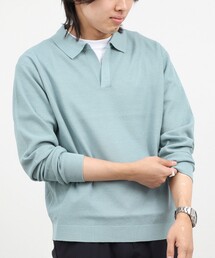 NOLLEY’S | 変形カノコ 長袖スキッパーニットポロ 26AW(ニット/セーター)