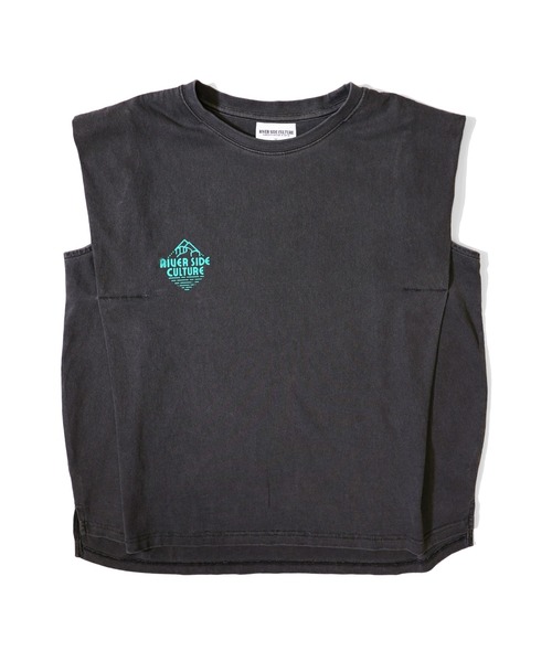 RIVER SIDE CULTURE(リバーサイドカルチャー)の「RIVER SIDE CULTURE / MY FAMILY SURFING ノースリーブ(Tシャツ/カットソー・レディース・チャコールグレー・SMALL/MEDIUM)」の1枚目の写真