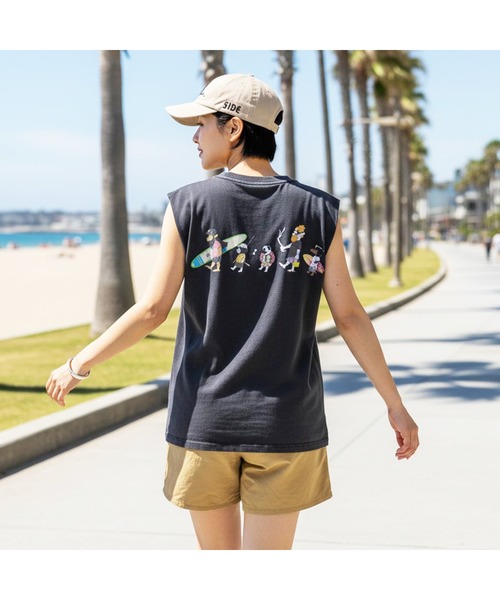 RIVER SIDE CULTURE(リバーサイドカルチャー)の「RIVER SIDE CULTURE / MY FAMILY SURFING ノースリーブ(Tシャツ/カットソー・レディース・チャコールグレー・SMALL/MEDIUM)」の7枚目の写真