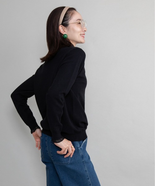 lodie(ロディ)の「【全8色展開】プチフリルハイネックニット(ニット/セーター・レディース・イエロー/ブルー/グリーン/アイボリー/グレー/レッド/ネイビー/ブラック・FREE)」の1枚目の写真