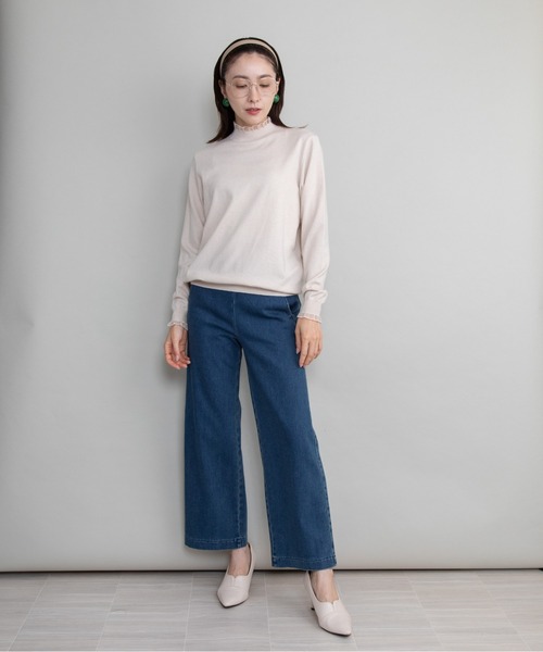 lodie(ロディ)の「【全8色展開】プチフリルハイネックニット(ニット/セーター・レディース・イエロー/ブルー/グリーン/アイボリー/グレー/レッド/ネイビー/ブラック・FREE)」の9枚目の写真