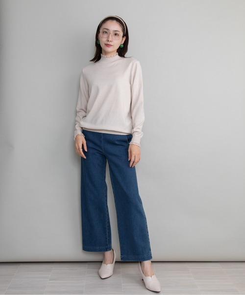 lodie(ロディ)の「【全8色展開】プチフリルハイネックニット(ニット/セーター・レディース・イエロー/ブルー/グリーン/アイボリー/グレー/レッド/ネイビー/ブラック・FREE)」の10枚目の写真