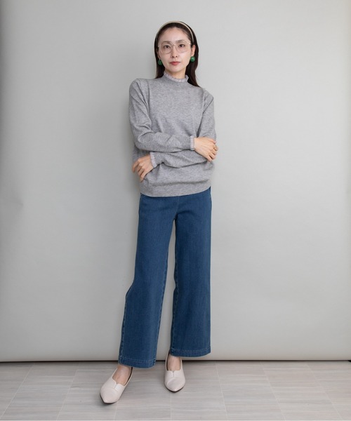 lodie(ロディ)の「【全8色展開】プチフリルハイネックニット(ニット/セーター・レディース・イエロー/ブルー/グリーン/アイボリー/グレー/レッド/ネイビー/ブラック・FREE)」の18枚目の写真