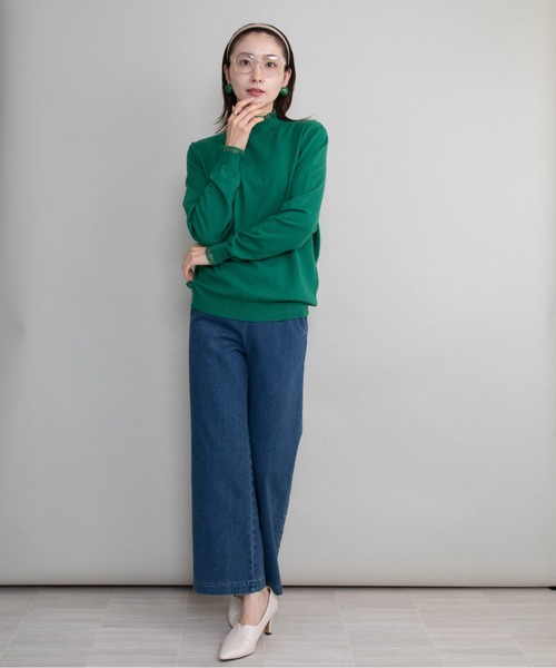 lodie(ロディ)の「【全8色展開】プチフリルハイネックニット(ニット/セーター・レディース・イエロー/ブルー/グリーン/アイボリー/グレー/レッド/ネイビー/ブラック・FREE)」の22枚目の写真
