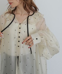 CLEIO（クレイオ）の「【CLEIO】ドットシアーパフスリーブブラウス DOT SHEER PUFF SLEEVE BLOUSE（シャツ/ブラウス）」