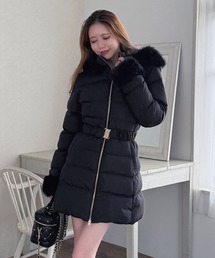 【ZOZO限定】ベルト付パフィージャケットコート
