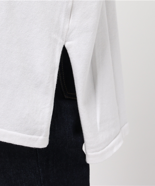 IEDIT（イディット）の「ララ・ステラ　シルク混のもっちり素材が気持ちいい二重臼編みのＶネックニット　　（ニット/セーター・レディース・ミント/ホワイト/ライトグレー/ライトベージュ・LARGE/SMALL/XX-LARGE/MEDIUM/X-LARGE）」の17枚目の写真