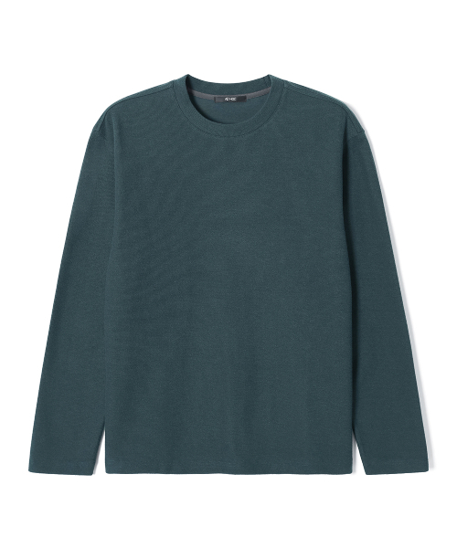 ADHOC(アドホック)の「メンズ 裏起毛 変形組織 ベーシック 長袖 Tシャツ (DK-GREEN) (HCALT15)(Tシャツ/カットソー・メンズ・その他・100/95/105)」の1枚目の写真