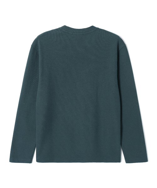 ADHOC(アドホック)の「メンズ 裏起毛 変形組織 ベーシック 長袖 Tシャツ (DK-GREEN) (HCALT15)(Tシャツ/カットソー・メンズ・その他・100/95/105)」の2枚目の写真