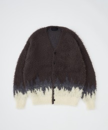【ADAMPATEK/アダムパテック】 rough distortedchevron cardigan グラデーションボーダーシャギーカーデ