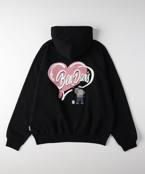 BEN DAVIS（ベンデイビス）の「《店舗人気アイテム》BEN DAVIS ハートサガラ刺繍パーカー（Tシャツ/カットソー・メンズ・ブラック/ネイビー/グレー・05/04/06）」の2枚目の写真