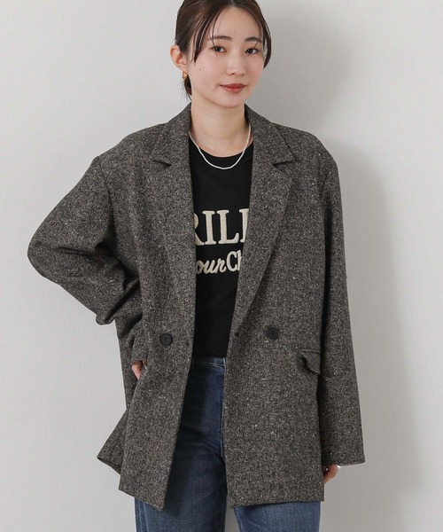 Gready Brilliant（グレディブリリアン）の「ネップツィードテーラー（テーラードジャケット・レディース・ブラウン/チャコールグレー・FREE）」の10枚目の写真