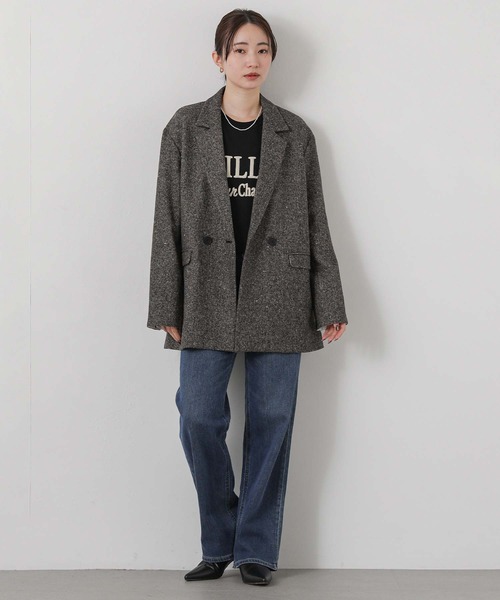 Gready Brilliant（グレディブリリアン）の「ネップツィードテーラー（テーラードジャケット・レディース・ブラウン/チャコールグレー・FREE）」の3枚目の写真