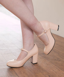 7.5cm太ヒールストラップパンプス