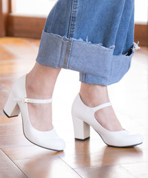 Newlyme | ７．５ｃｍ太ヒールストラップパンプス(パンプス)
